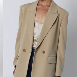 Velvet by Jenny Graham Fairfax Oversized Blazer, Khaki, Size Large, NWT